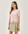 Marithé François Girbaud W PUFF SLEEVE HALF KNIT CARDIGAN