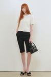 General Idea WOMAN Classic Capri Slit Pants [BLACK]