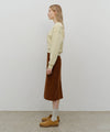 Marithé François Girbaud Women's Classic Corduroy Midi Skirt in Brown