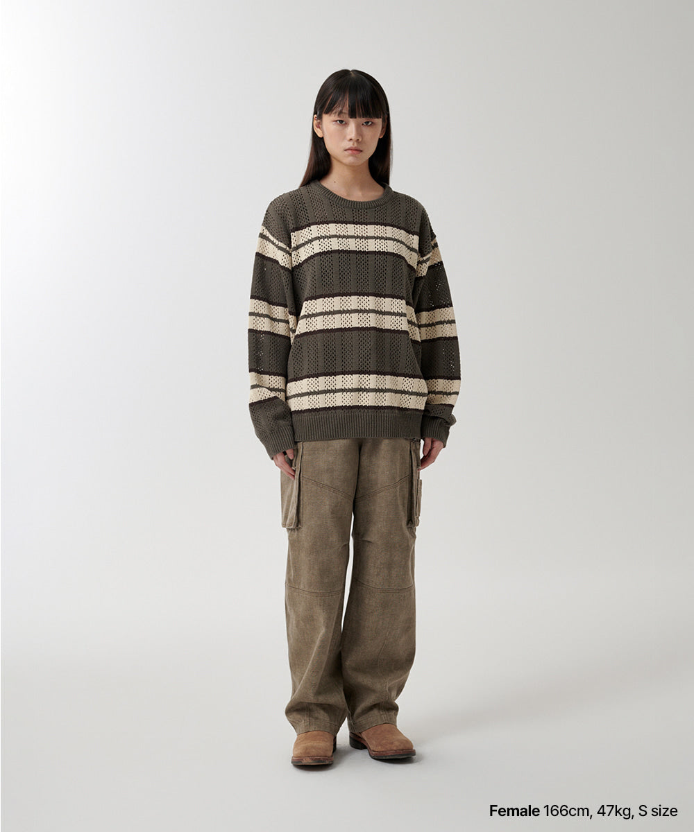 Mahagrid Mesh Stripe Knit