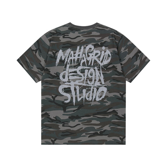 Mahagrid Camo Pattern Slash Logo Tee