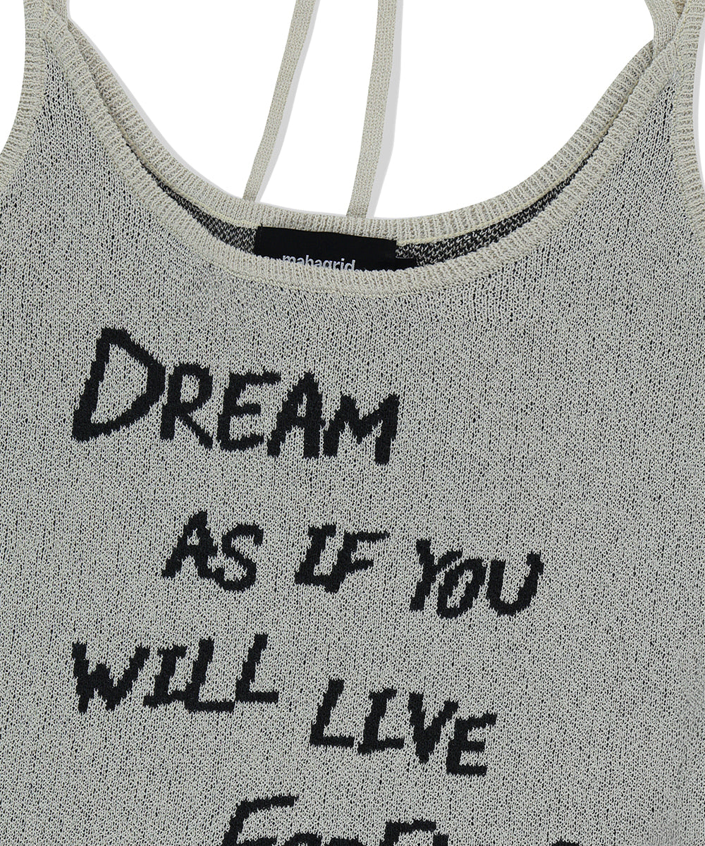 Mahagrid Lettering Sleeveless Knit