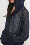 General Idea Woman Sheer Hood Knit Pullover