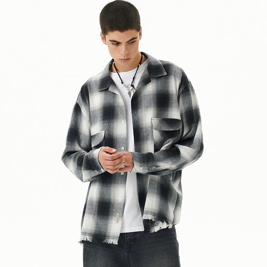 Mahagrid Cut Off Flannel Check Shirt