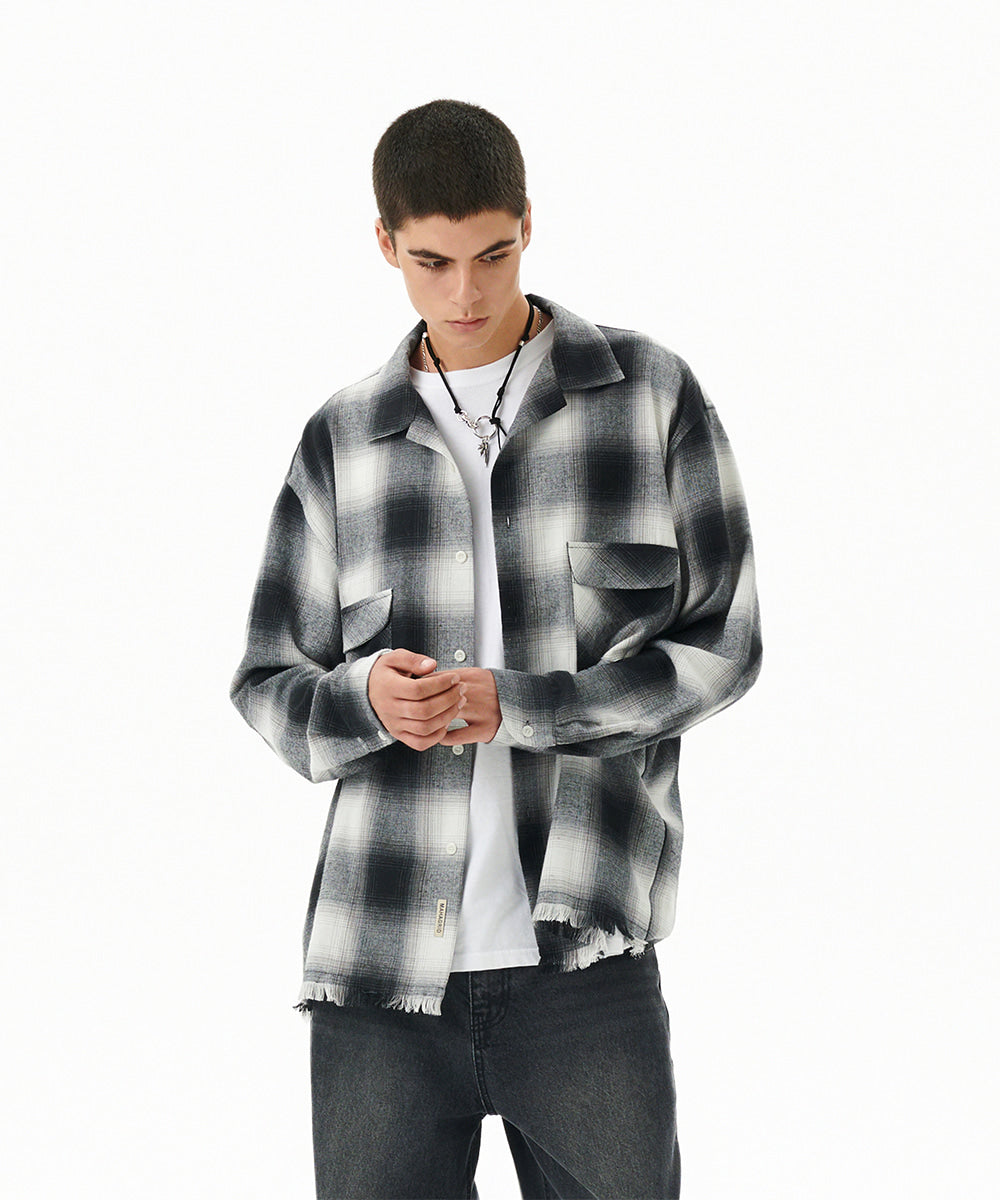 Mahagrid Cut Off Flannel Check Shirt