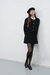 General Idea WOMAN Tweed Pleated Mini Skirt [BLACK]