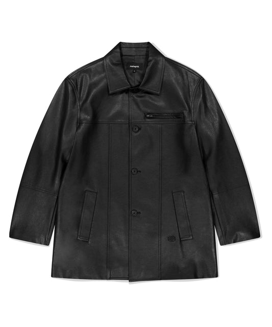 Mahagrid Faux Leather Car Coat