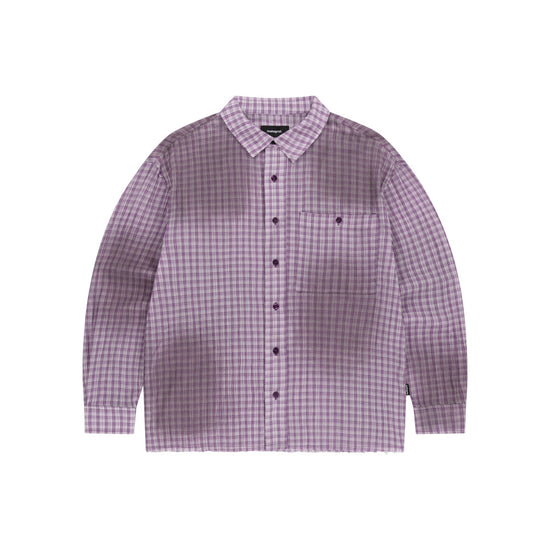 Mahagrid SPRAY DYEING CHECK CROP SHIRT