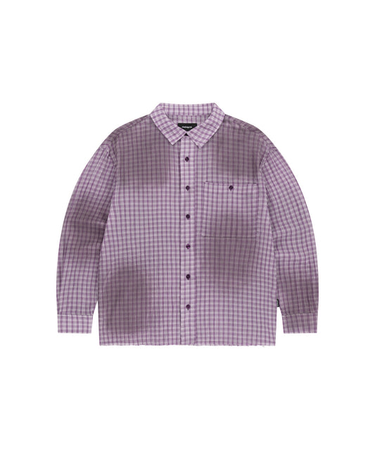 Mahagrid SPRAY DYEING CHECK CROP SHIRT
