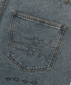 Nice Ghost Club Big Wide Bermuda Doodle Denim Pants
