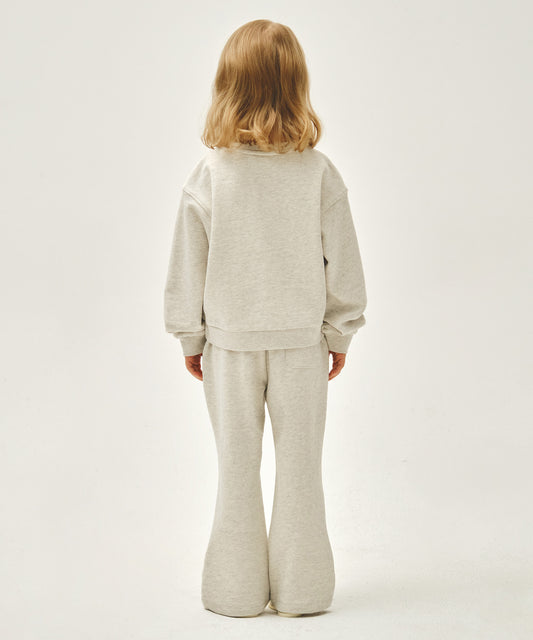 Marithé François Girbaud Kids Wide Boots Cut Crop Sweat Set-Up Oatmeal