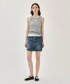 Marithé François Girbaud W RIBBON CLASSIC LOGO SLEEVELESS heather gray