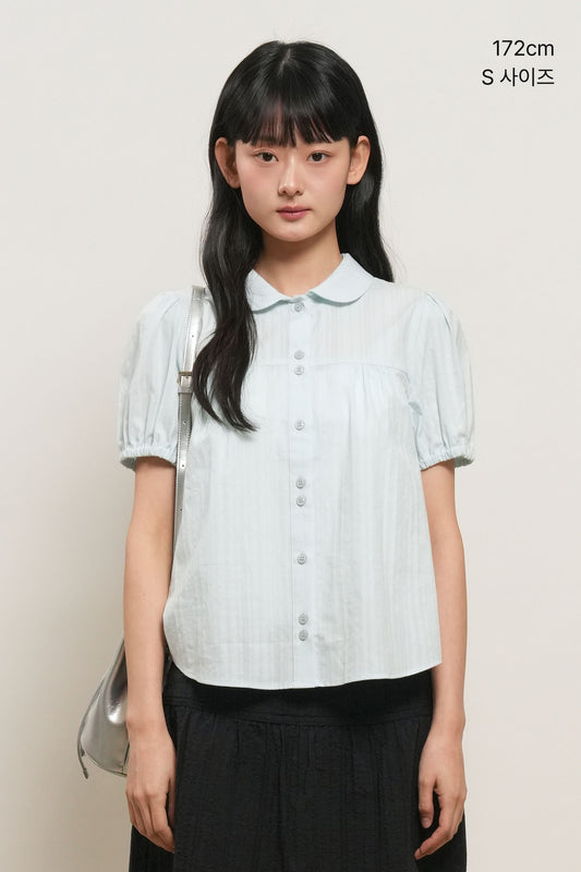 General Idea WOMAN Round Collar Puff Blouse