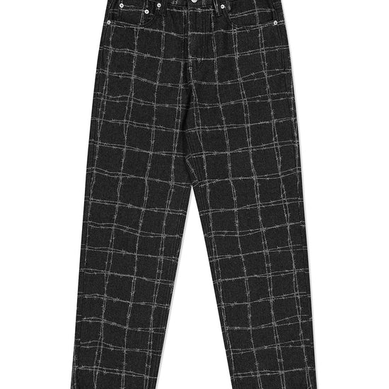 Mahagrid Wire Denim Pants [Black]