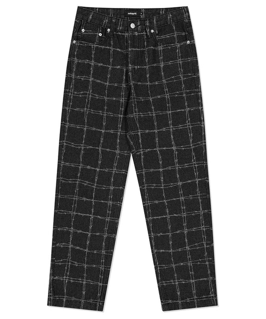 Mahagrid Wire Denim Pants [Black]
