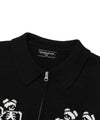 Nice Ghost Club Dancing Skeletons Zip Polo Knit