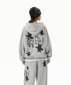 Mahagrid Pray Applique Zip Up Hoodie