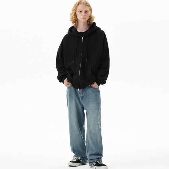Mahagrid Pray Applique Zip Up Hoodie