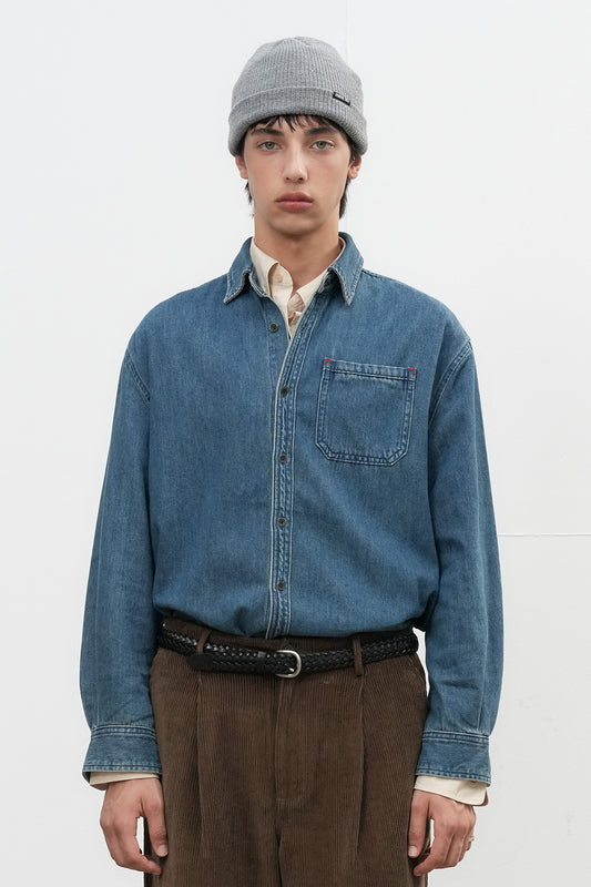 General Idea MAN Pocket Washed Denim Shirt