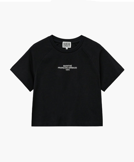Marithé François Girbaud W Lettering Logo Crop Tee