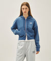 Marithé François Girbaud W BACK CLASSIC LOGO CROP HOODIE ZIPUP heather gray