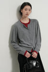 General Idea WOMAN Double Layered Crew Neck Cardigan
