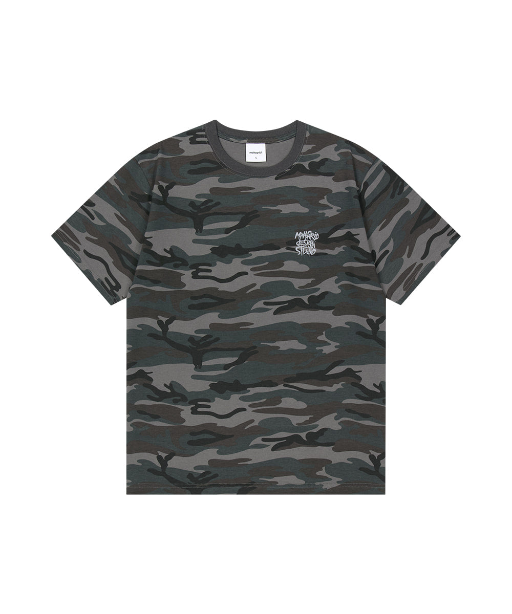 Mahagrid Camo Pattern Slash Logo Tee