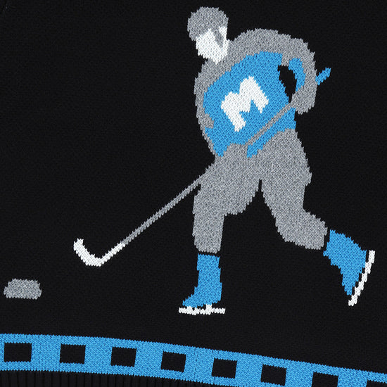 Mahagrid Hockey Knit Zip-Up Hoodie