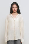 General Idea WOMAN Summer Loose Fit Wrinkle Hooded Shirt