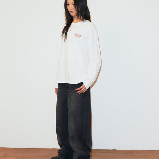 Mahagrid Solar Embroidered Denim Pant [Black]