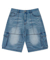 Mahagrid Bermuda Cargo Denim Short