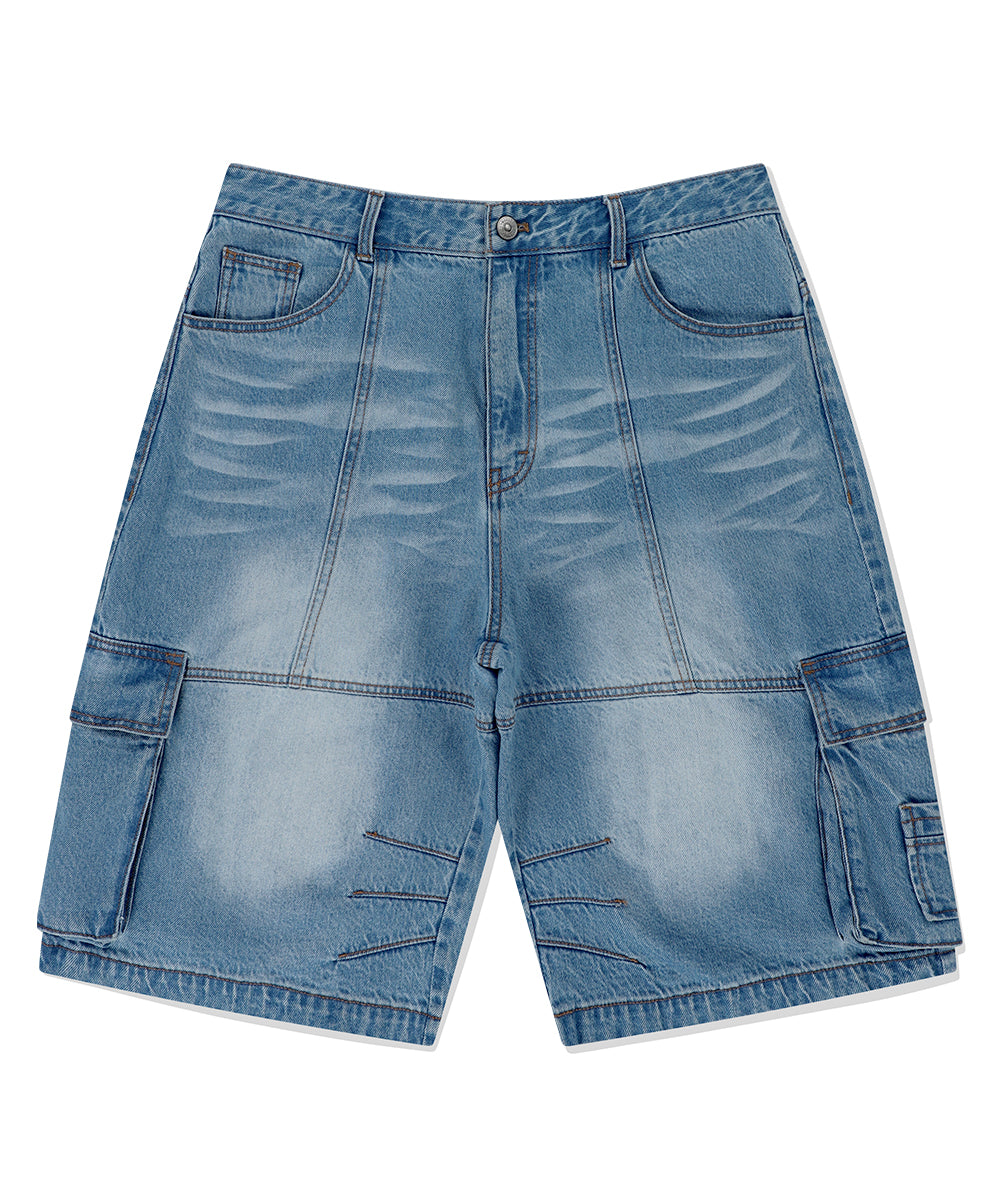 Mahagrid Bermuda Cargo Denim Short