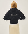 Marithé François Girbaud W BACK CLASSIC LOGO CROP HOODIE ZIPUP heather gray