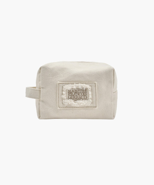 Marithé François Girbaud Denim Patchwork Classic Logo Pouch Ecru