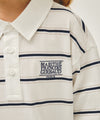 Marithé François Girbaud Kids Collar Stripe Long Sleeve Tee Light Blue