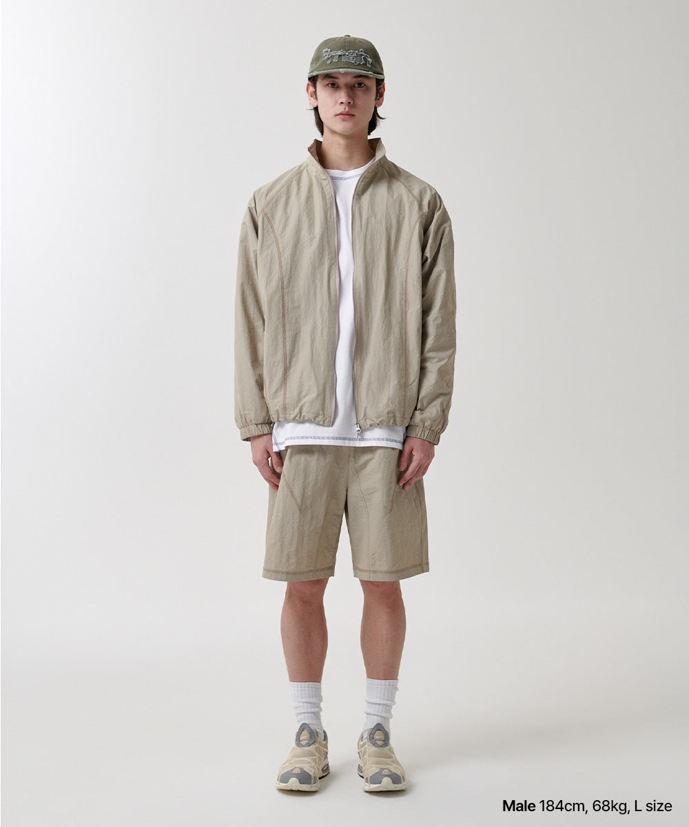 Mahagrid Cover Stitch Nylon Track Short