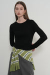 General Idea WOMAN Airy Round Neck Pintuck T-Shirt