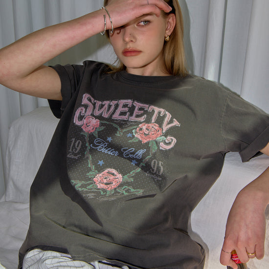 Bitter Cells Rose Petal Tee - Pigment Charcoal