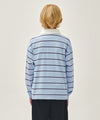 Marithé François Girbaud Kids Collar Stripe Long Sleeve Tee Light Blue