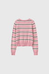 General Idea WOMAN Multi Stripe Crew Neck Cardigan