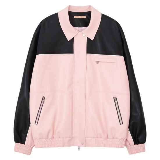 Bitter Cells Riding Leather Jacket-Pink