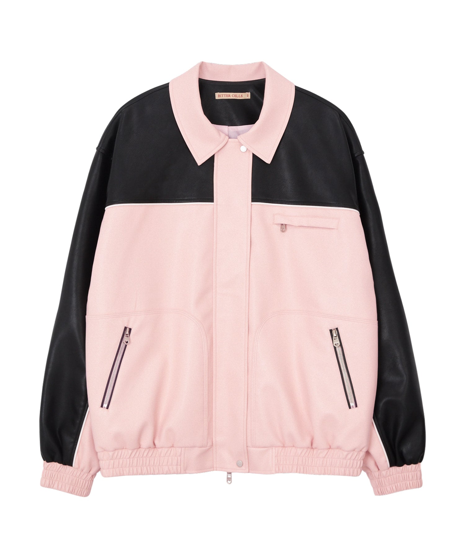 Bitter Cells Riding Leather Jacket-Pink