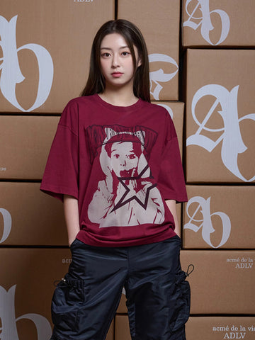 ADLV AE Logo Cat Earplug Artwork Short Sleeve T-Shirt