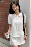 General Idea WOMAN Round Collar Puff Blouse