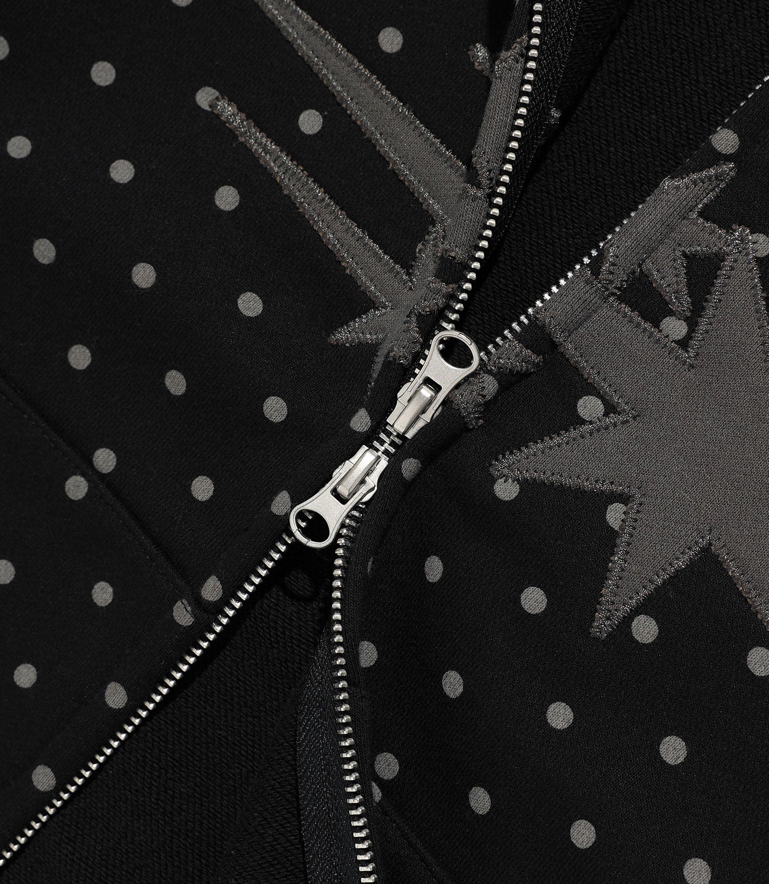 Nice Ghost Club Dot 3Star Raglan Crop Hoodie Zip Up