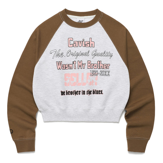 Cavish Women's Raglan Brothers Sweatshirt in Brown