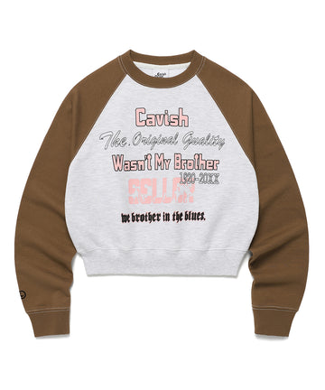 Cavish Women's Raglan Brothers Sweatshirt in Brown
