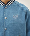Marithé François Girbaud CLASSIC LOGO RAGLAN DENIM VARSITY JACKET light blue