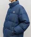 Marithé François Girbaud Classic Logo Denim Down Jacket Dark Blue