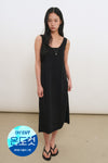 General Idea Woman Cool U-Neck Maxi Knit Dress [Black]